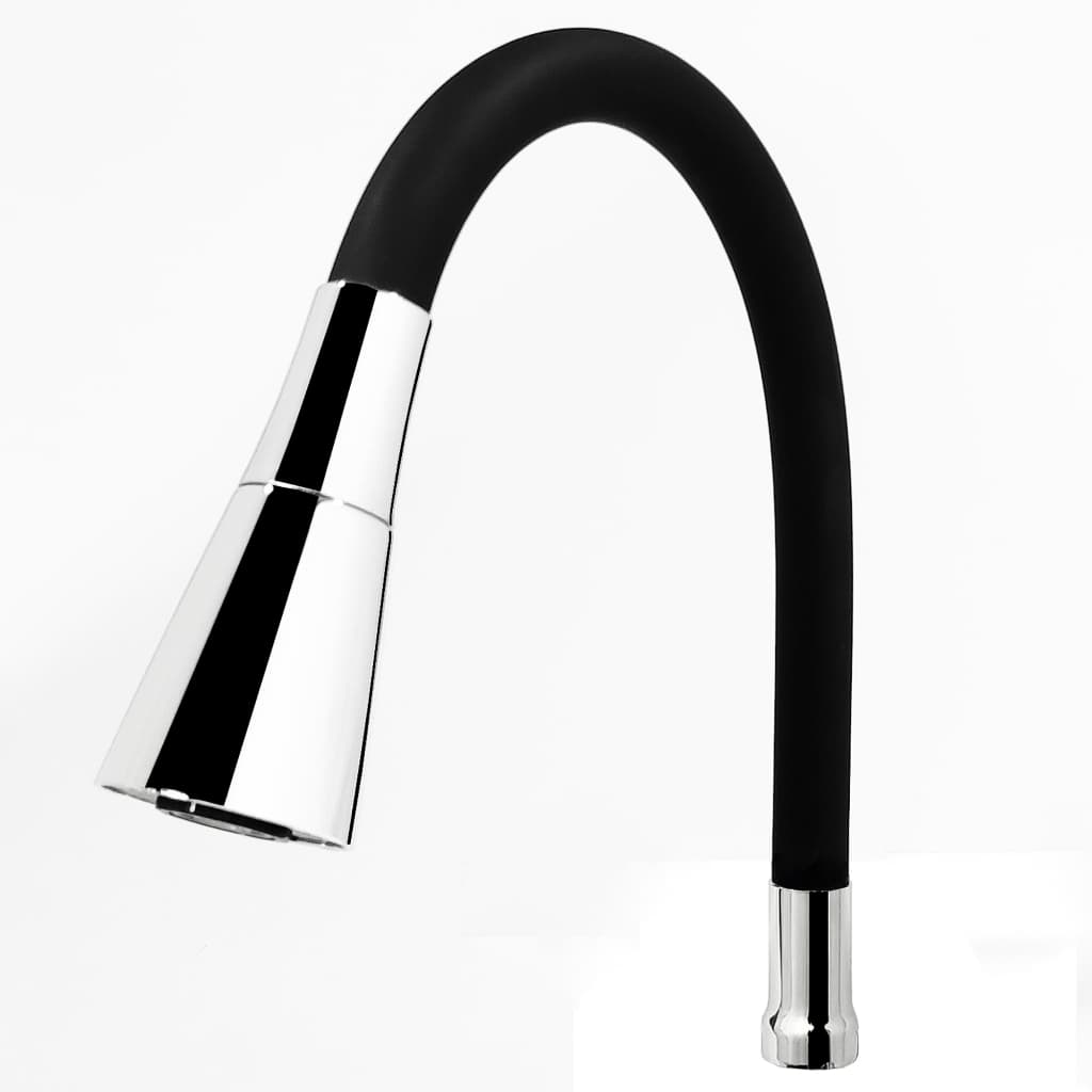 Cano Flexível 3/4 Gourmet Preto Cone Cromado com arejador