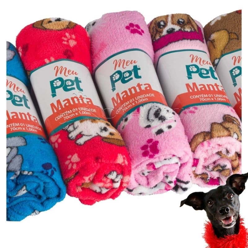 Mantinha Cachorro Gato Pet Cobertor Microfibra 60x100cm Frio Calor Quentinha