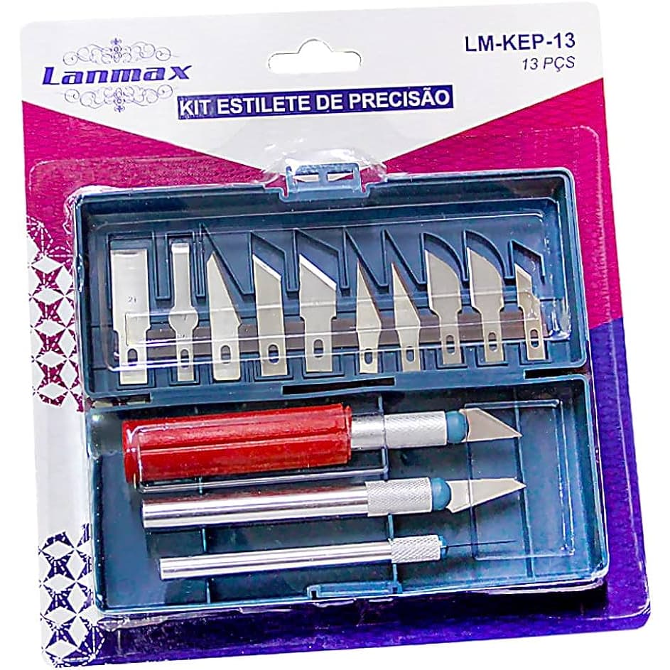 Kit Estilete de Precisão Bisturi 13 Peças | Estilete de Artesanato