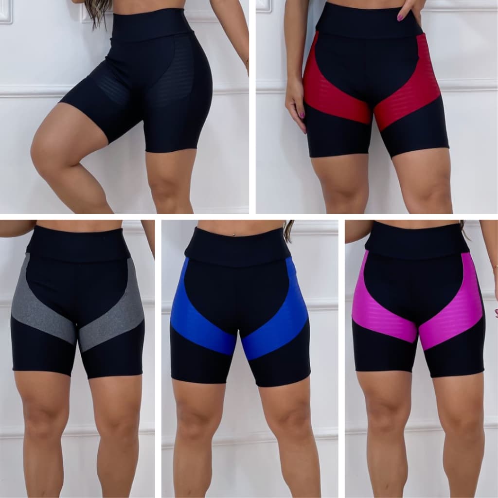 Short Feminino Fitness Suplex Cintura Alta  - Moda Academia Verão