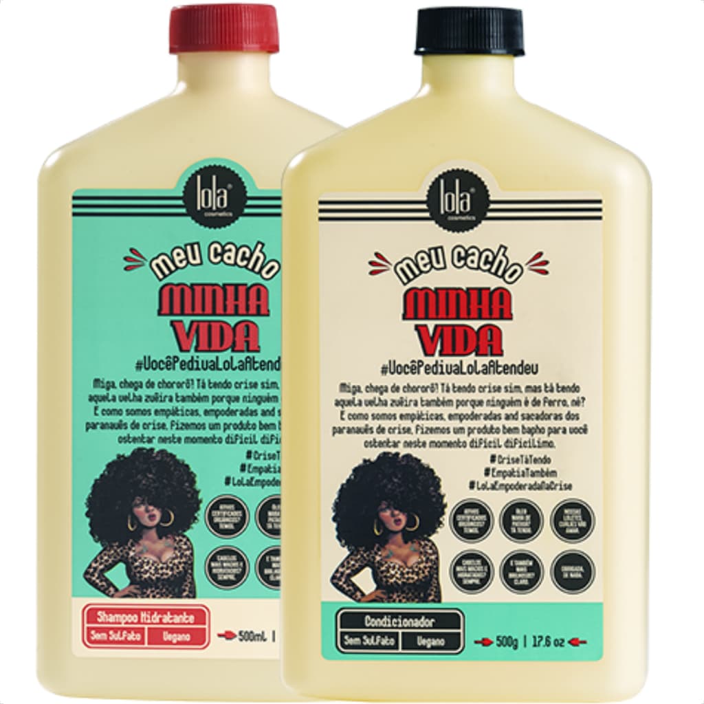 Kit Meu Cacho Minha Vida Shampoo 500ml + Condicionador 500g Lola Cosmetics