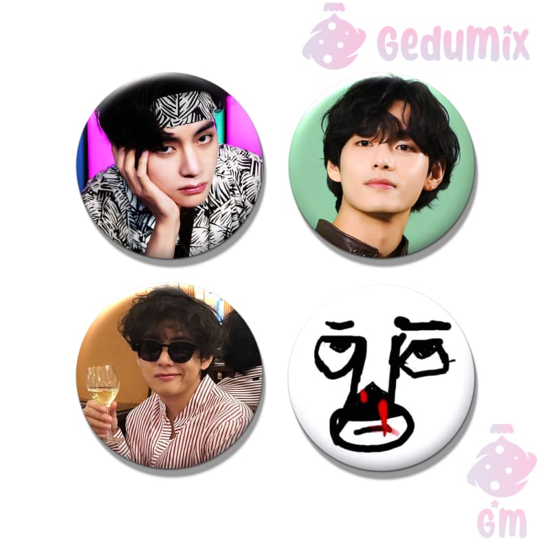 KIT 4 Bottons Broches BTS Taehyung V