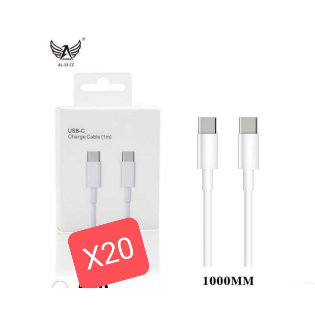 kit 20 10 6 Cabo USB C para USB C Turbo Original  Duas Pontas al-33-cc
