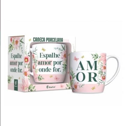 CANECA PORCELANA URBAN 300ML - ESPALHE AMOR