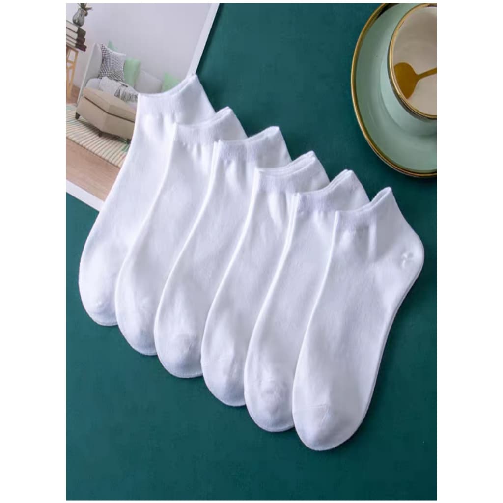 PACOTE COM 12 PARES DE MEIAS FEMININAS BRANCAS 35-40