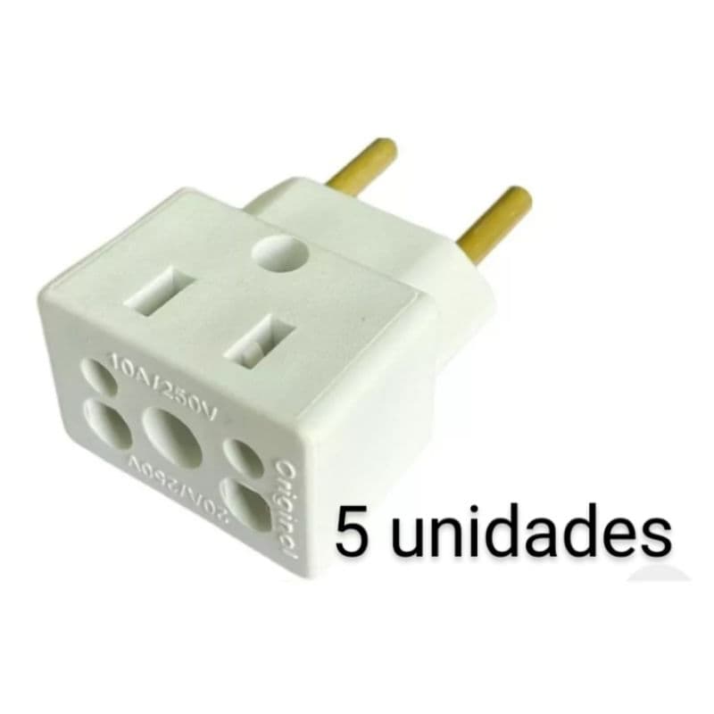 KIT 5 ADAPTADORE DE TOMADA BENJAMIM PLUG PADRÃO NOVO E ANTIGO 10A E 20A ADAPTADOR BOB ESPONJA ORIGINAL