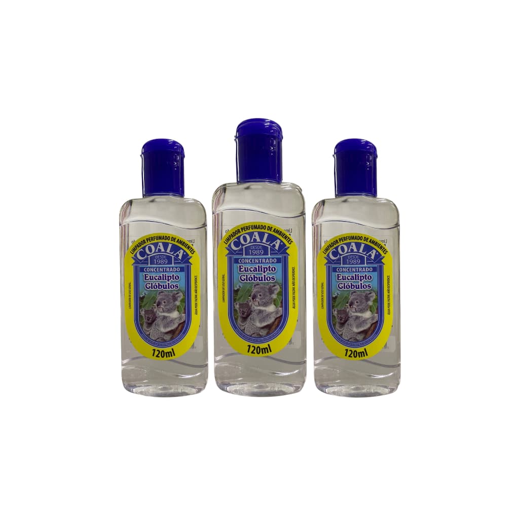 Kit 3 Limpadores Perfumado De Ambientes Coala Eucalipito Glóbulos