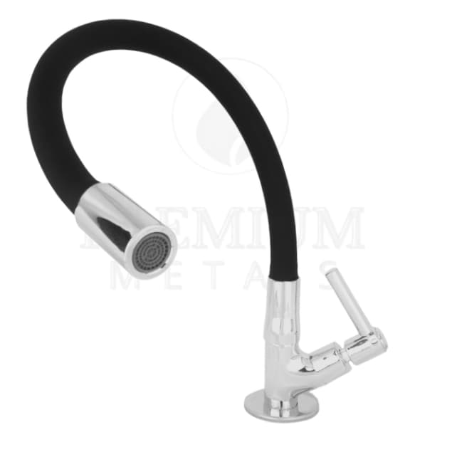 Torneira de Bancada Flexível Cano Preto para Cozinha