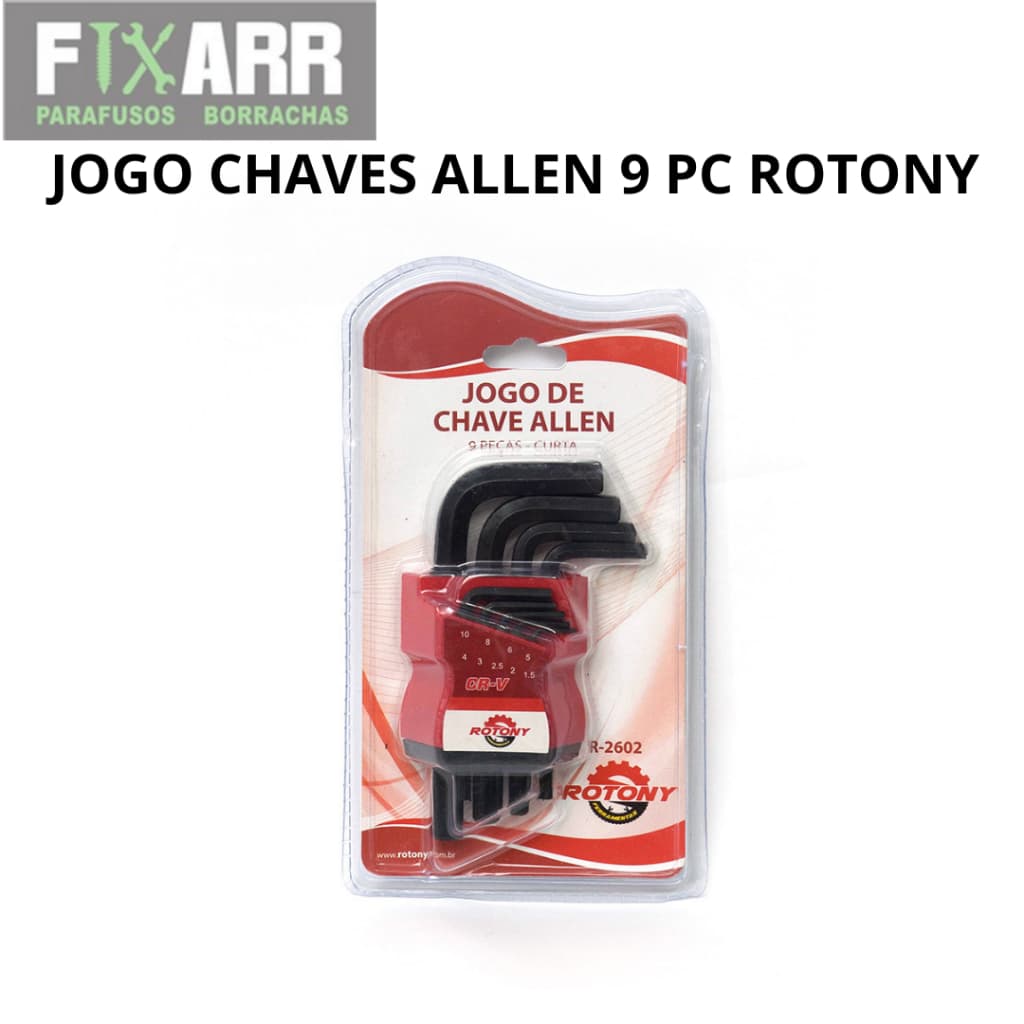 JOGO CHAVES ALLEN 9 PC ROTONY