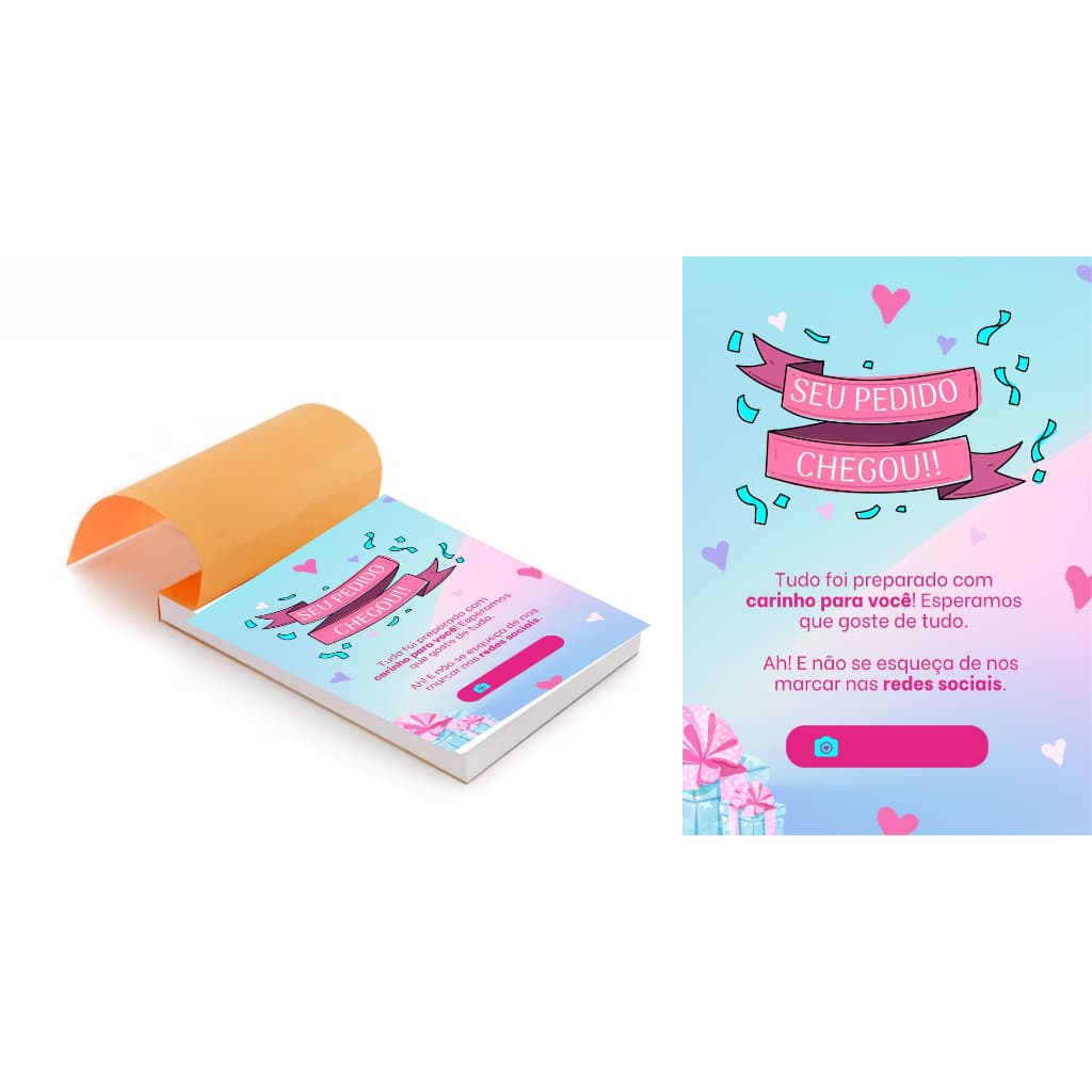 Kit 5 blocos (500 folhas) Seu pedido chegou