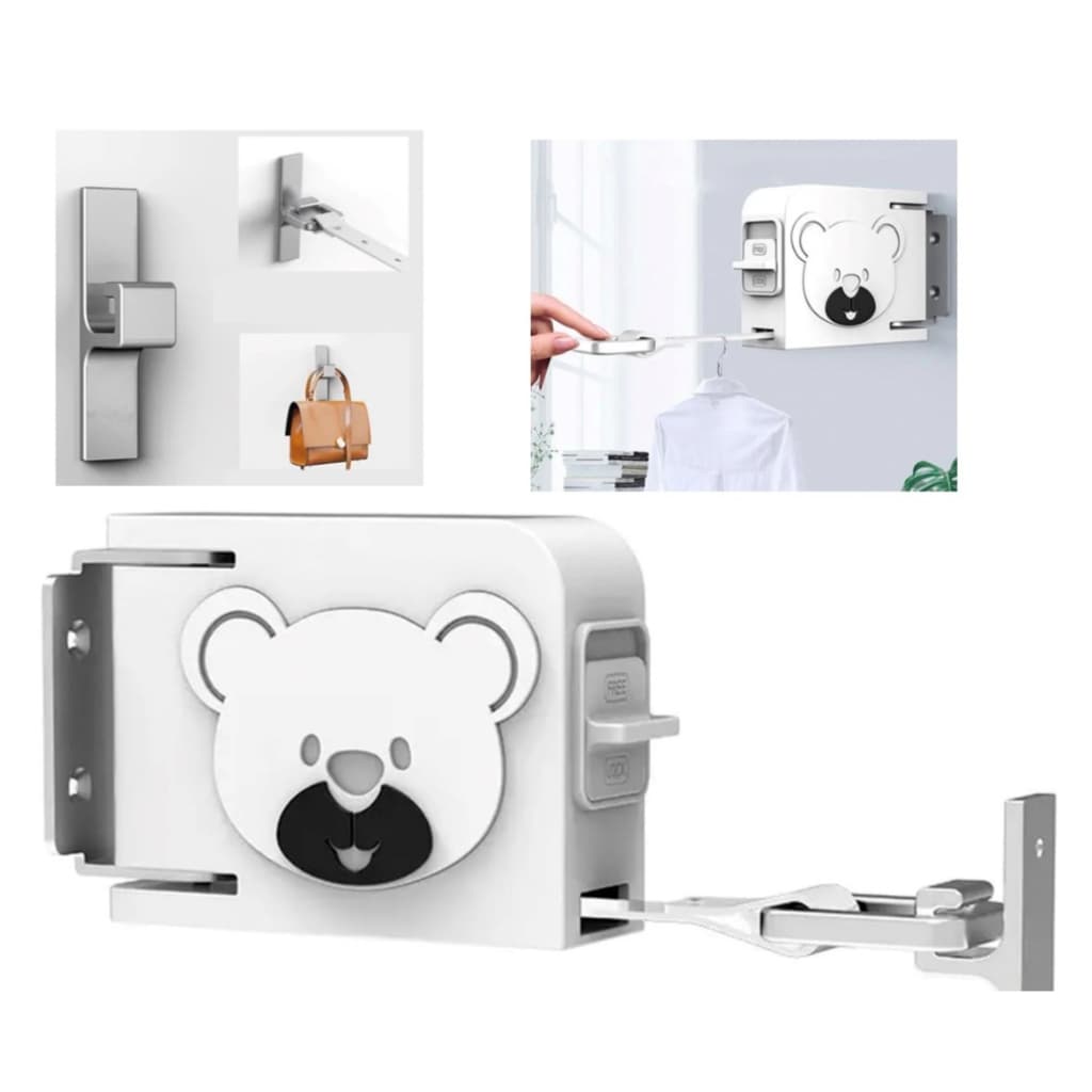 Varal De Roupas Retrátil Automático Parede Muro Recolhível