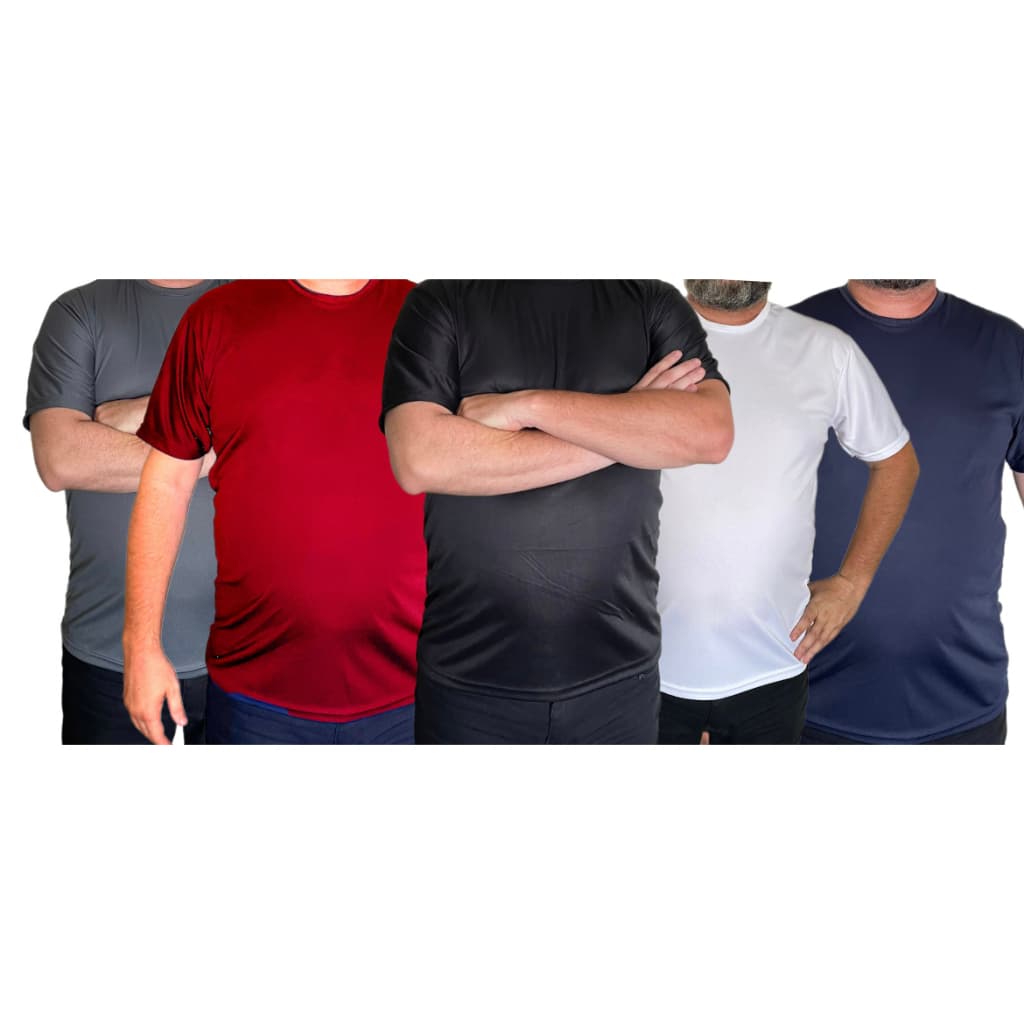 Kit 5 CAMISETAS PLU SIZE(g1g2g3)  DryFit Masculina -  Treino Academia Esportes Exercícios Corrida