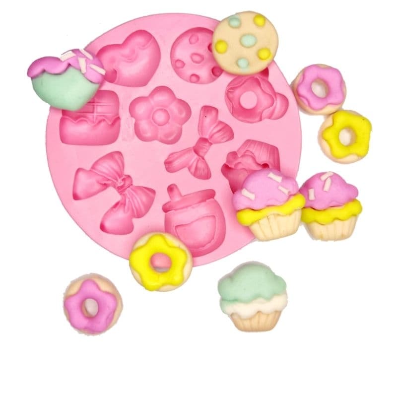 Molde de silicone - MIX GULOSEIMAS/CONFEITARIA, biscoito, cupcake, etc.