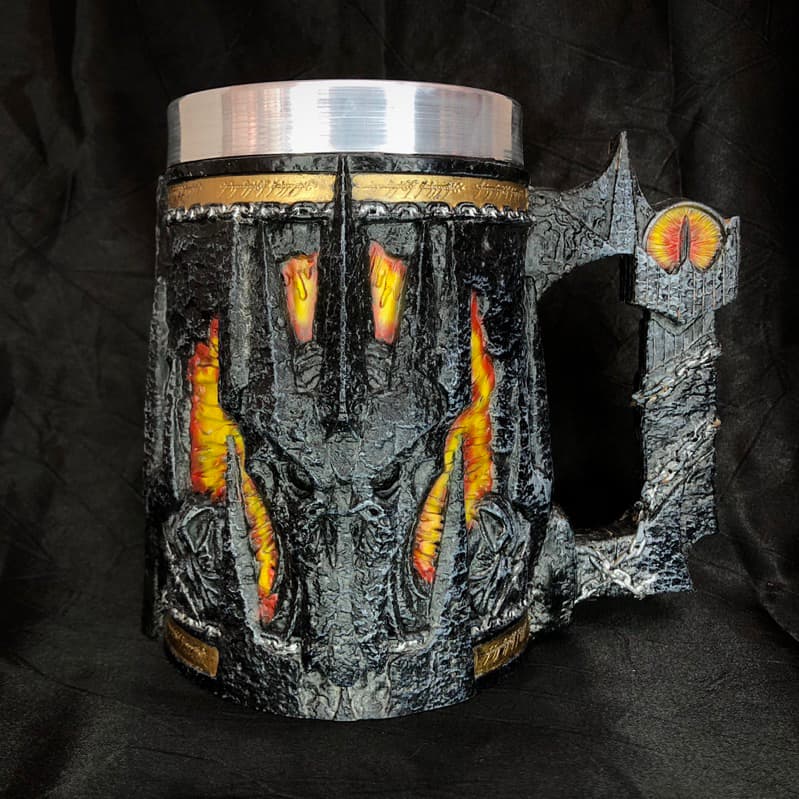Caneca/Copo Senhor dos Anéis Sauron 3D Resina