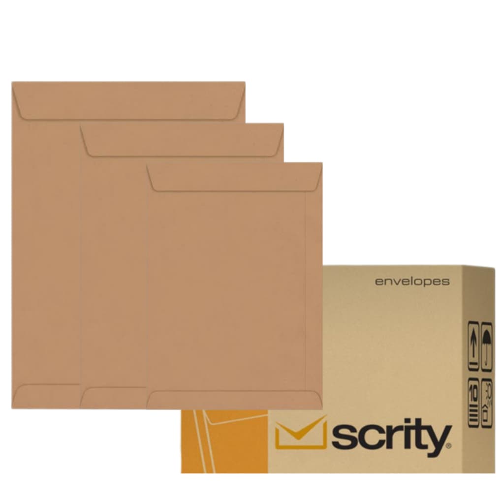 Kit C/100 Envelopes Saco Kraft Natural 185mm X 248mm - Envio Imediato