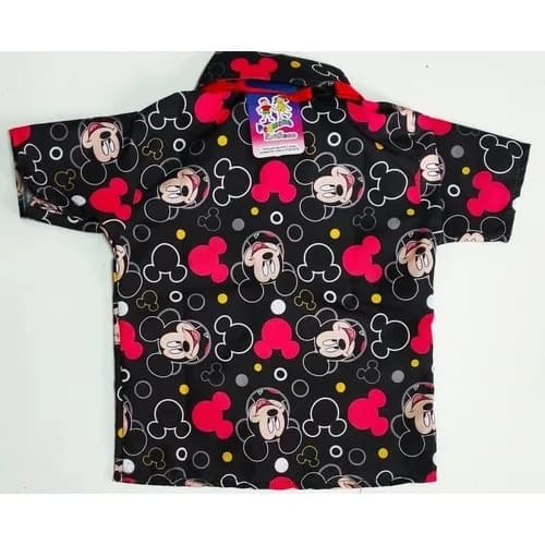 CAMISA TEMATICA MENINO LUXO MICKEY COR PRETA.