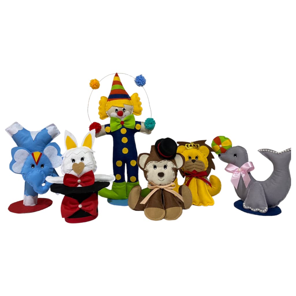 Personagem Circo em Feltro Artesanal Decoração Festa Infantil Quarto Bebê Tema Circo