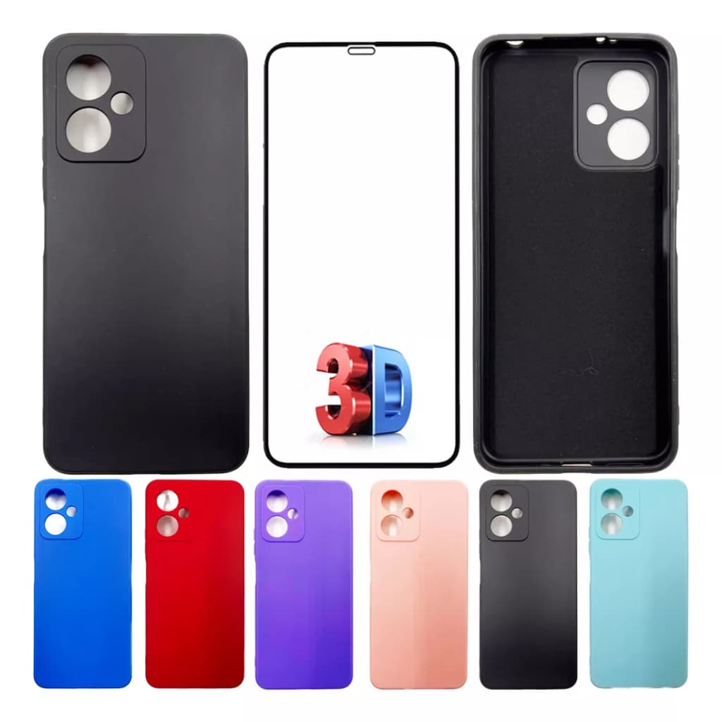 Capa Capinha Silicone Case Proteção Para Redmi 12 6.79 + Película
