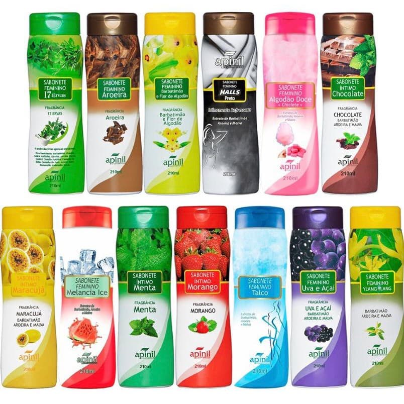 Sabonete Intimo Feminino Aromatico Apinil Fragrâncias Refrescantes 200ml