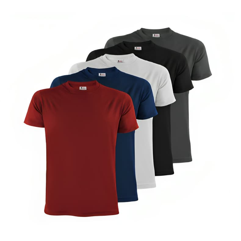 Kit com 5 Camisetas Masculina Lisas Algodão 100% Confortável Academia Casual 30.1