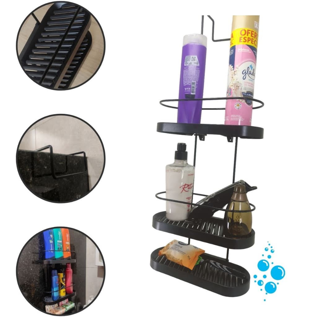 Suporte Para Banheiro Porta Shampoo Nicho Pendurar Box
