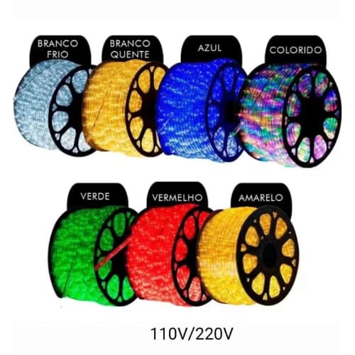 Mangueira Led Redonda 10 Metros 11mm Decoração Externo Natal 110v/220v Com Conector