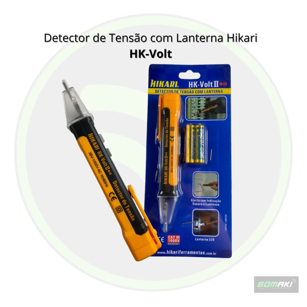 Testador Elétrico Detector de Tensão com Lanterna Hikari