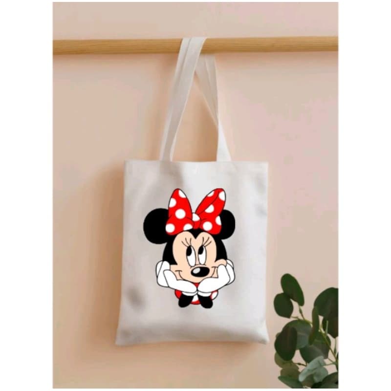 Bolsa sacola ou ecobag feminina personalizada tema Minnie 002. 35x40 cm