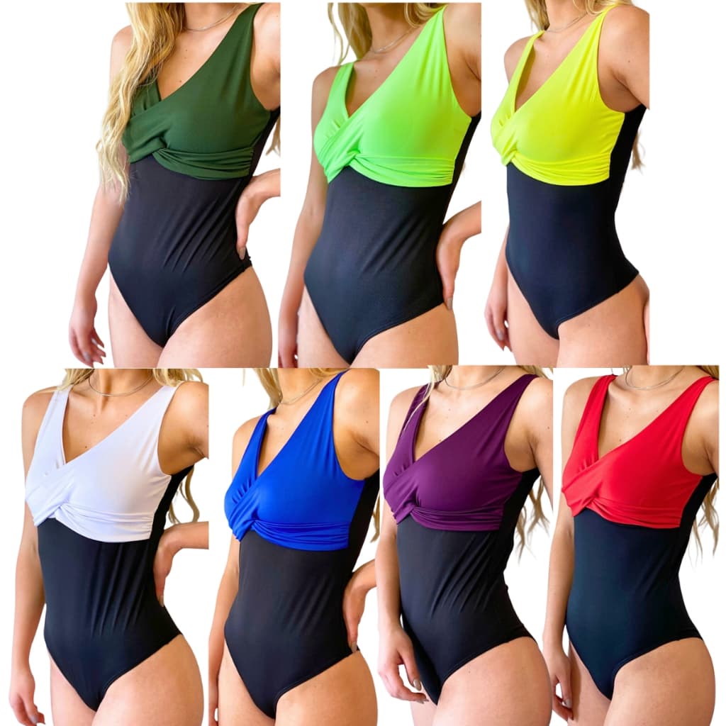 Maiô Fio Dental Feminino Bicolor Levanta Bumbum Afina a Barriga Cavado Maio Feminino Praia Fio Dental