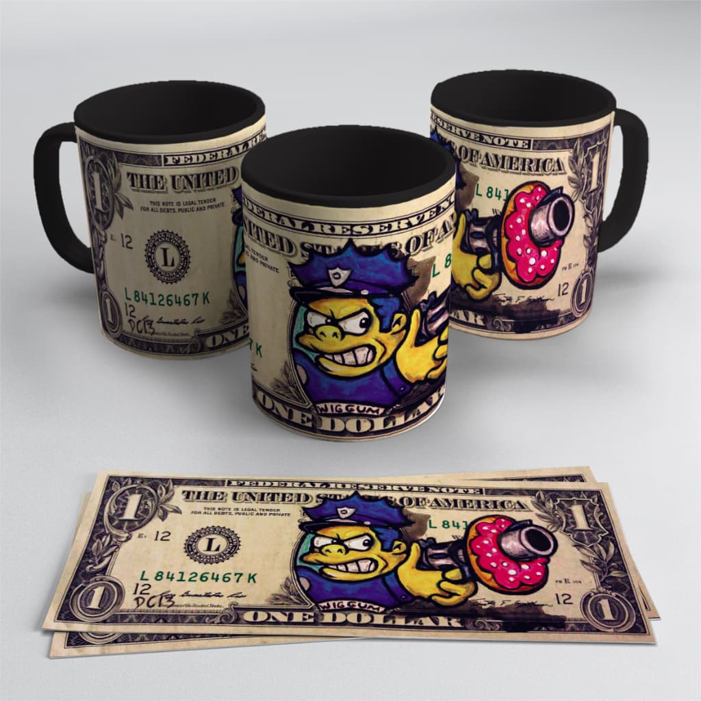 CANECAS DÓLAR OS SIMPSONS, ARTES DA SÉRIE OS SIMPSONS DESENHADOS NO DÓLAR, ESTAMPAS ENGRAÇADAS, CANECAS DIVERTIDAS, DÓLAR, SÉRIE OS SIMPSONS, CANECA MEMES