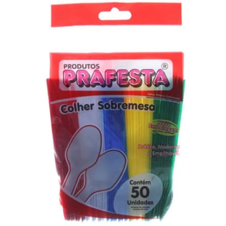 Colheres Sobremesa Descartáveis 150 unidades colorida/transparente