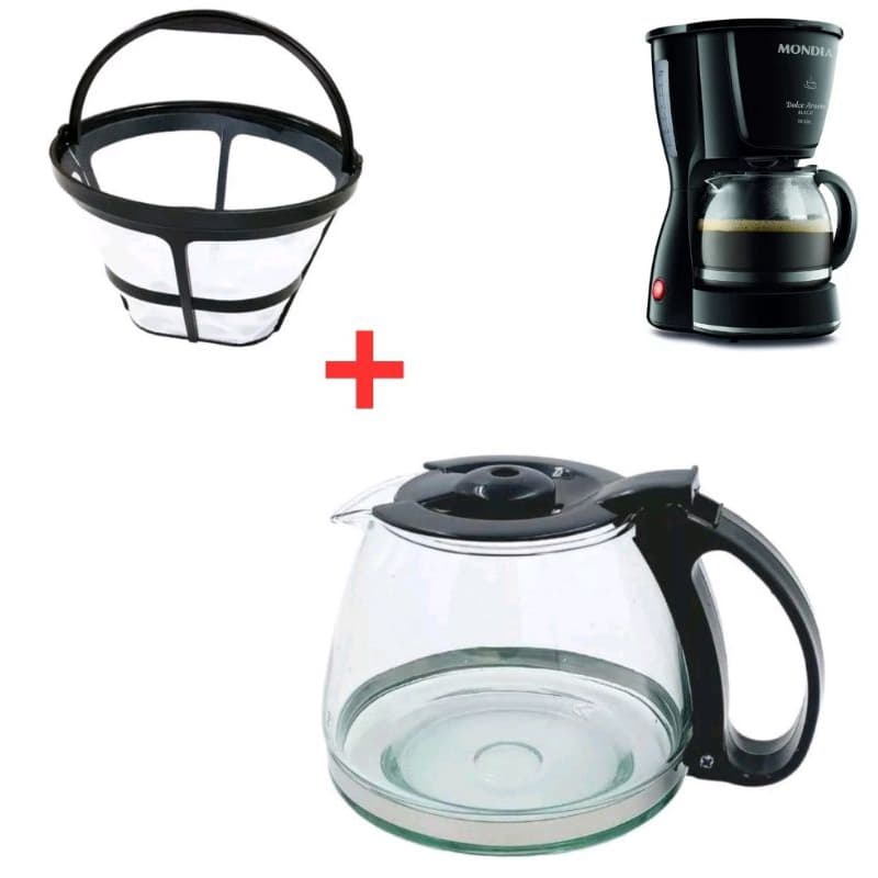 Jarra e Filtro Permanente Cafeteira Mondial 18 xícaras Black