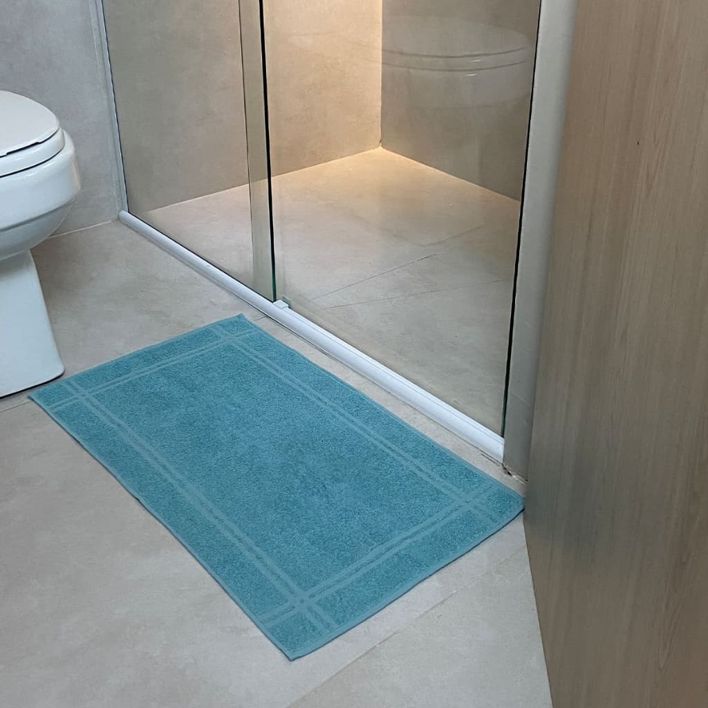 Kit 5 Toalha De Piso Atoalhado Banheiro 45x70cm 300g/m² Felpudo Algodao Macio Absorvente