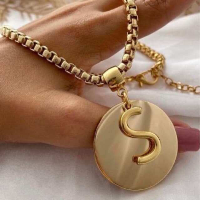 Colar Feminino Inicial Letra do Nome Veneziana 6mm Cod.Ci113