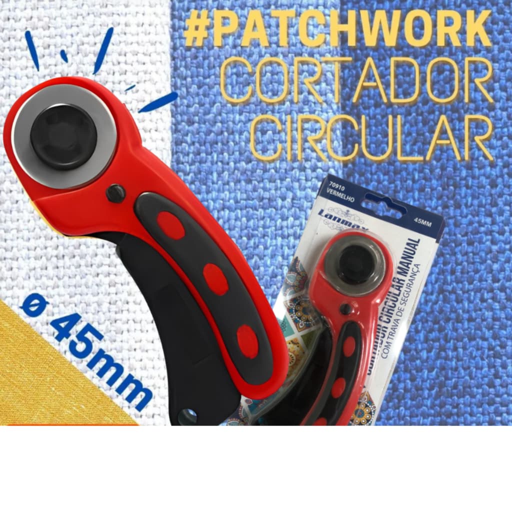 Cortador Circular 45mm Com Cabo Emborrachado Para Patchwork