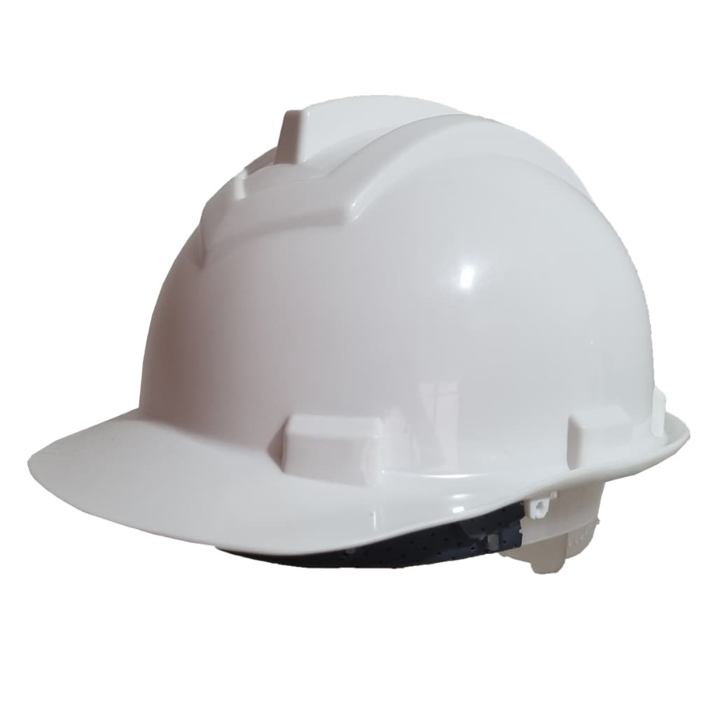 Capacete de Segurança Com Carneira Engenheiro Proteção Cabeça Obra Pedreiro EPI Construção Civil Branco Amarelo