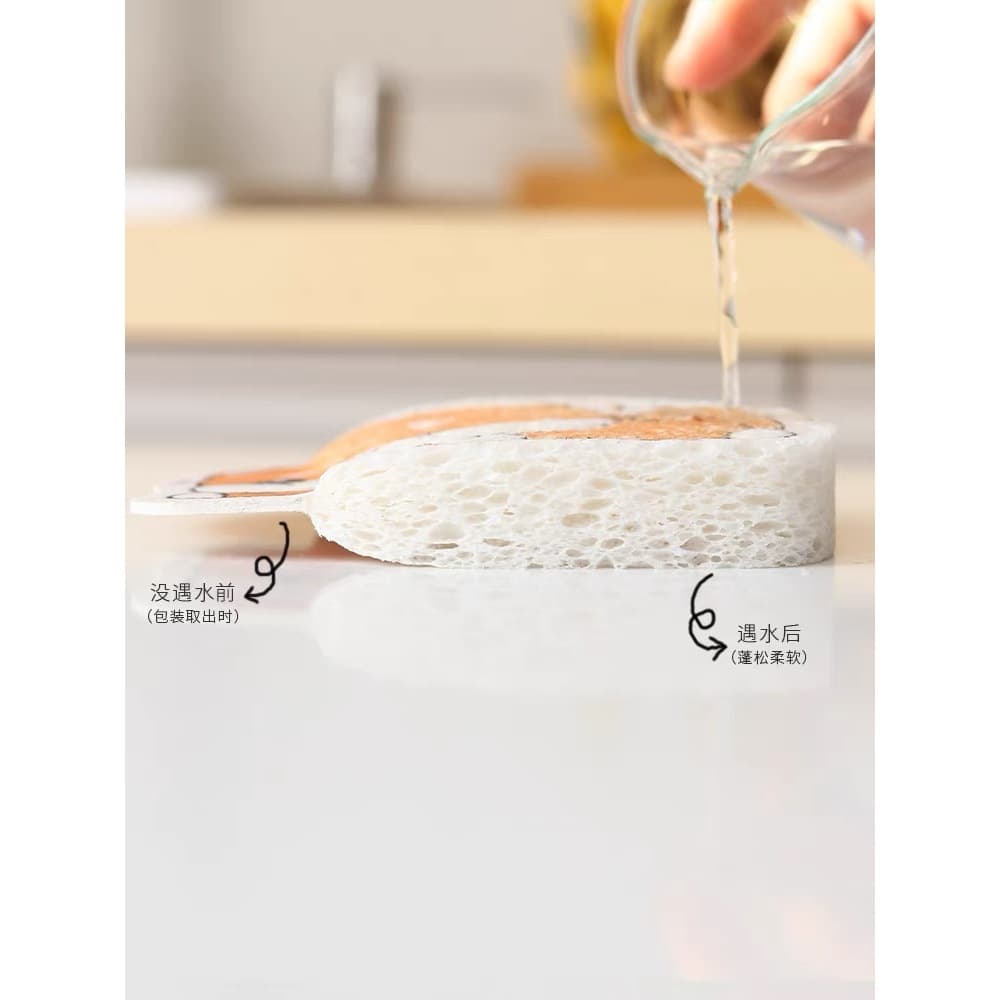 kit 5 Esponja Algodão de Polpa de Madeira para Lavar Louça Cozinha Banho Multiuso Cresce na Água