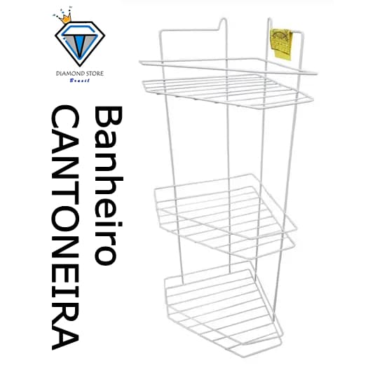 Cantoneira Porta shampoo de canto triplo branco top
