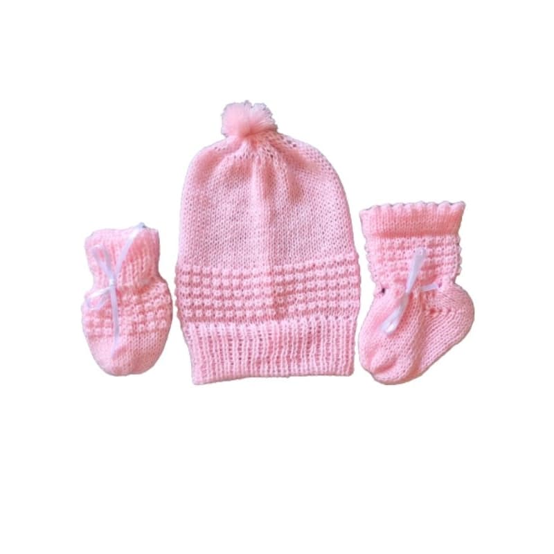 Kit de lã 3 pçs de tricô pra bebê prematuro