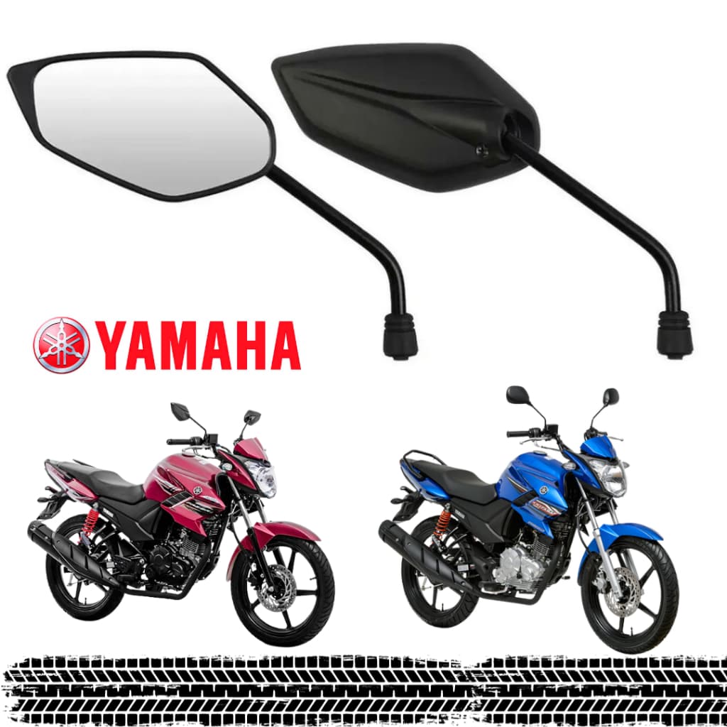 Par de Espelhos Retrovisor Para Motos Modelo Yamaha Moto Fazer 150/250 2015 a 2017 Motos