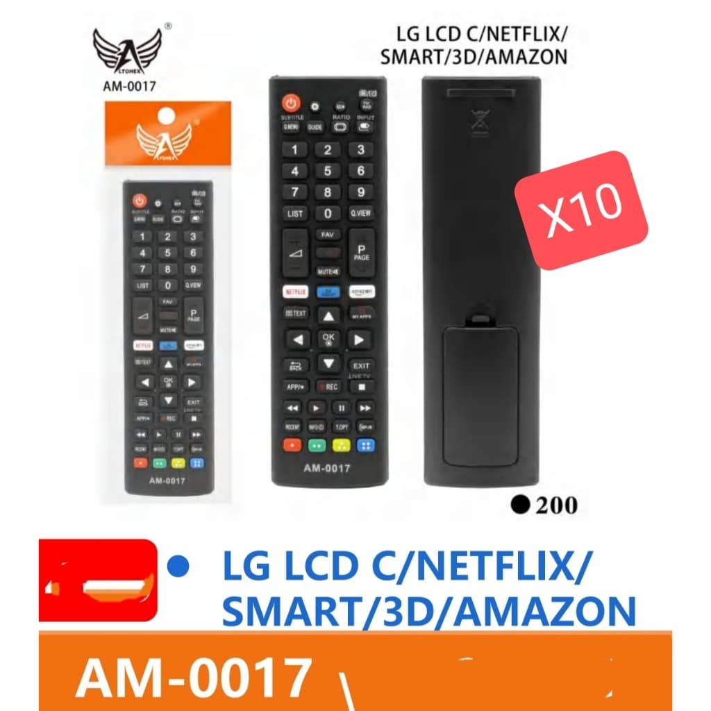 kit 10/6  AM-0017 Controle Compatível Com Tv