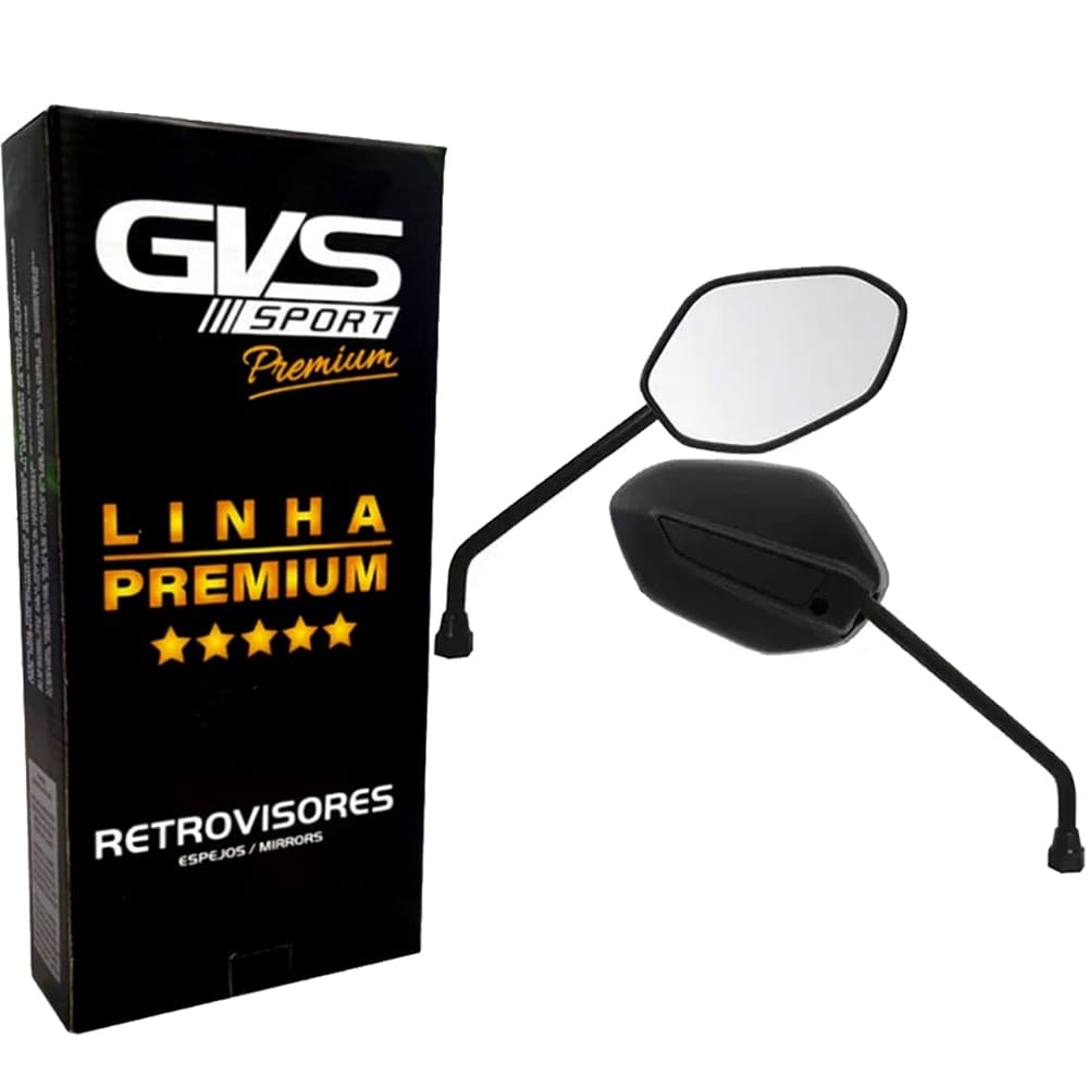 Par Retrovisor Gvs Titan 125 Titan 150 2014/ Lente Convexa Prata Premium