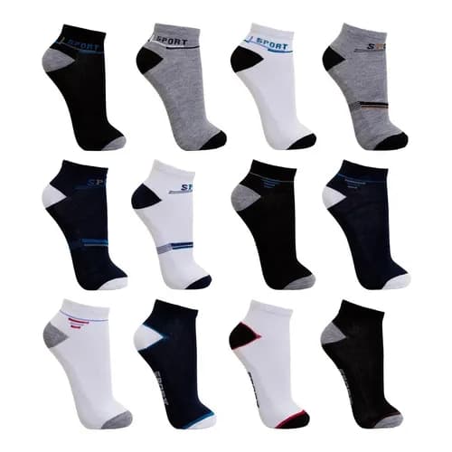 Kit 12 Pares Meias Soquete Cano Curto Masculina 39 Ao 43 Cores Sortidas