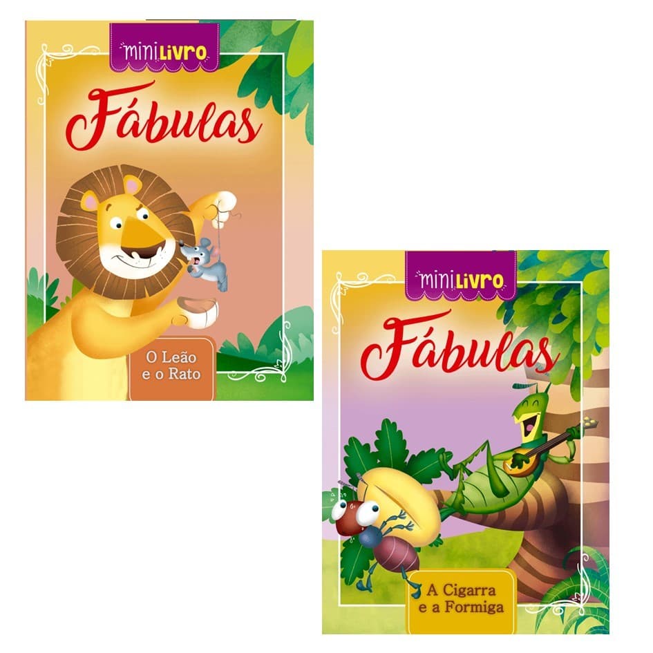Mini Livro - Kit com 2 livros pequenos - Fábulas - Ciranda Cultural