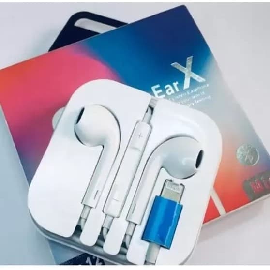 Fone de ouvido Iphone + Ear X Compativel 7,8 X, Xr ,xs Max ,11,12,13,14,15 Entrada Ios Lightning Bluetooth Alta Qualidade