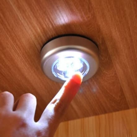 Led Adesiva sem Fio (03 Lâmpadas dentro da LED) Touch de Pilha de Segurança Portátil para Armário casa Decoração