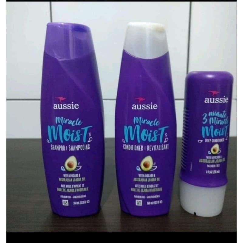 Kit Aussie Shampoo Condicionador e Máscara Abacate Avicado