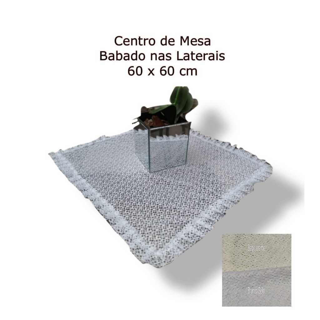 Centro de mesa Quadrado de Renda  com Babado Vários Tamanhos