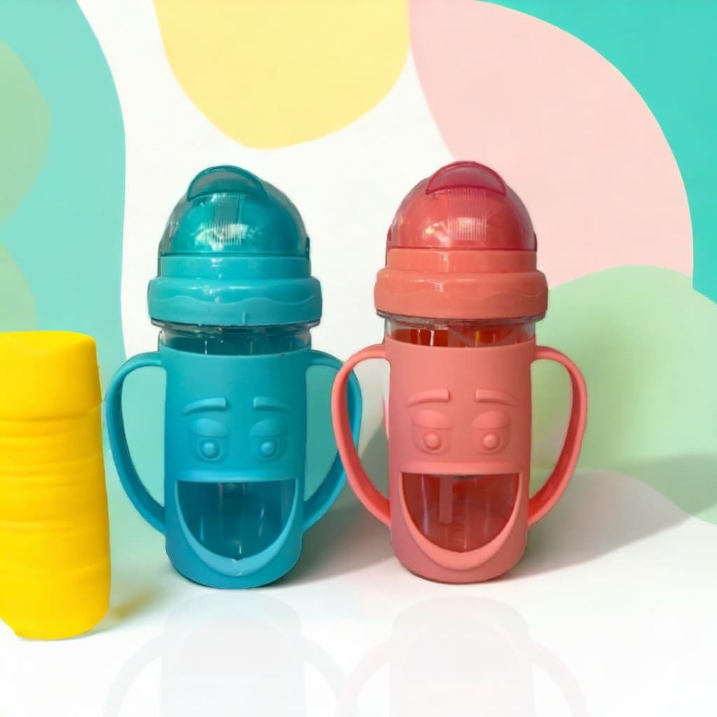 Copo Infantil Bico Antivazamento Com Alça E Canudo Para Transição Treinamento do Bebê 300ml