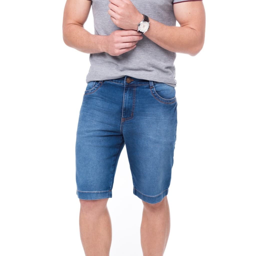 Bermuda jeans plus size masculina de alta qualidade